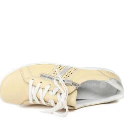 Leather Lace-Up Trainers - Lemon
