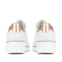 Leather Lace-Up Trainers - White