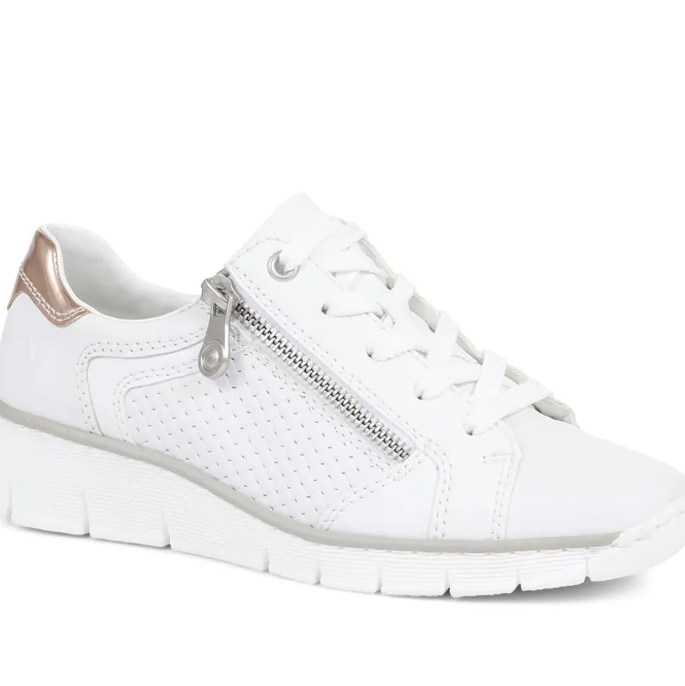 Leather Lace-Up Trainers - White