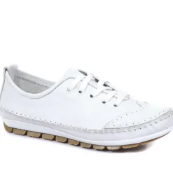 Leather Lace-Up Trainers - White