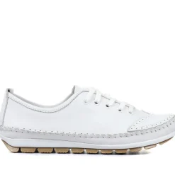 Leather Lace-Up Trainers - White