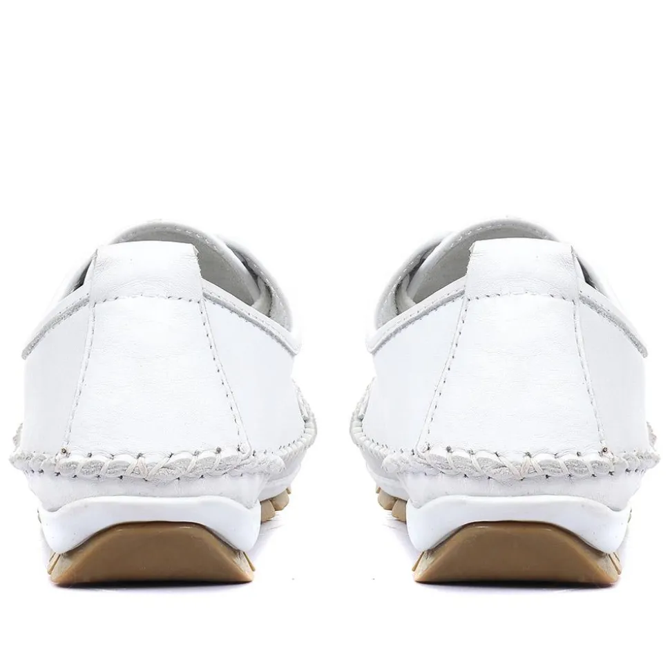 Leather Lace-Up Trainers - White