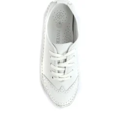 Leather Lace-Up Trainers - White