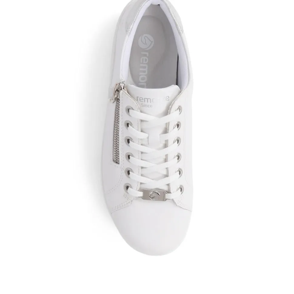 Leather Lace-Up Trainers - White