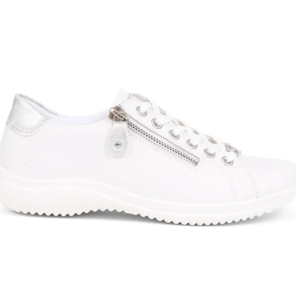 Leather Lace-Up Trainers - White
