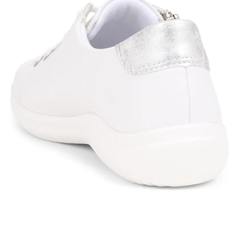 Leather Lace-Up Trainers - White
