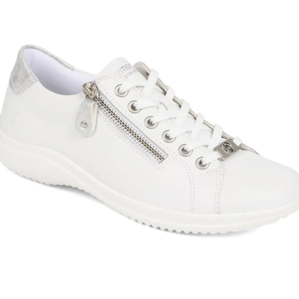 Leather Lace-Up Trainers - White
