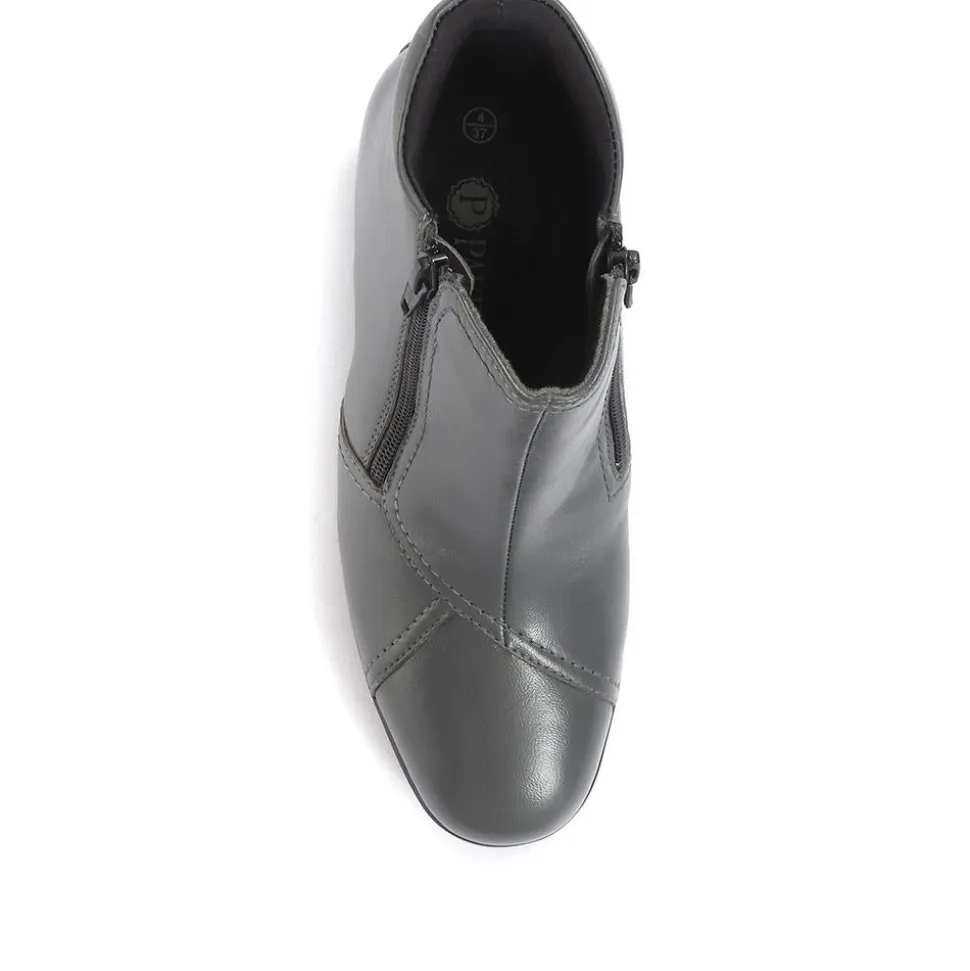 Leather Ladies Ankle Boots - Grey