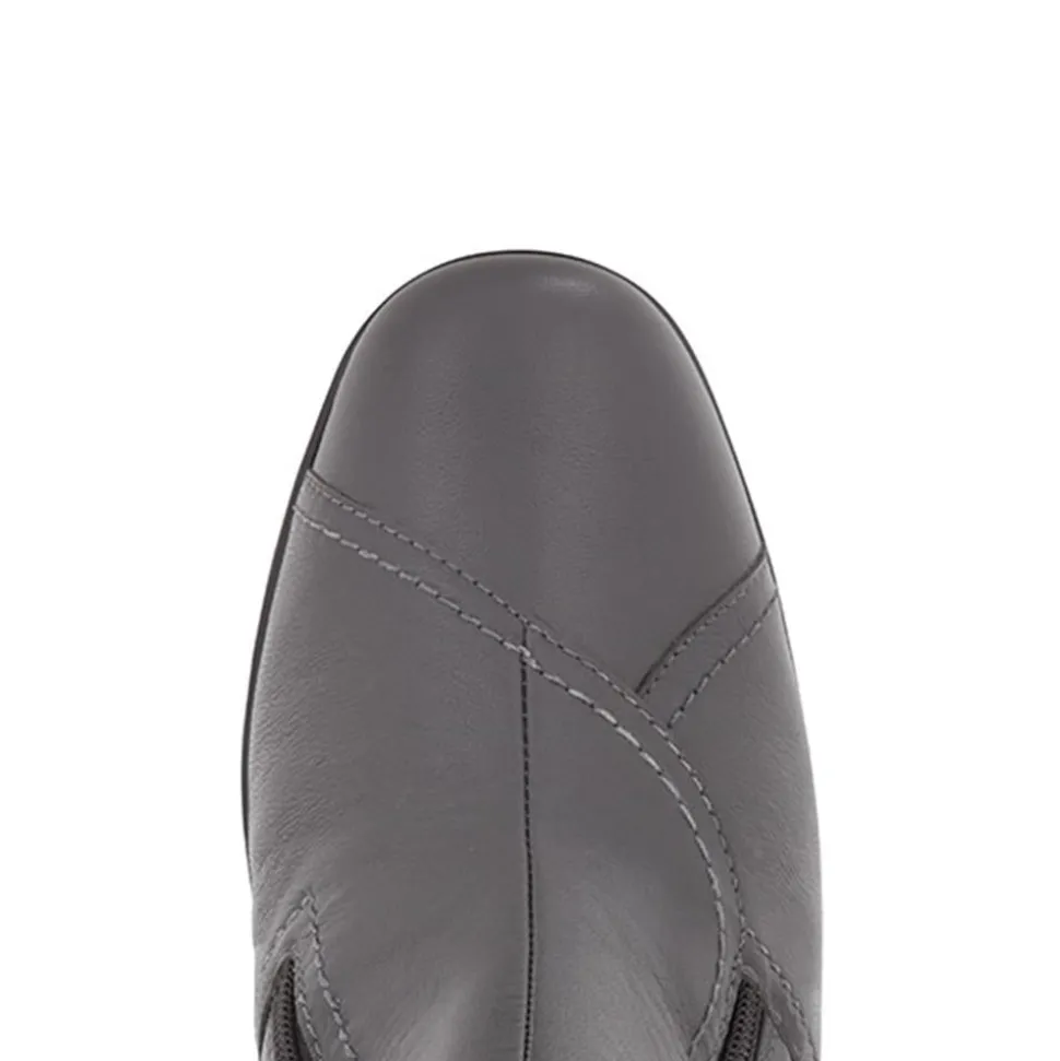 Leather Ladies Ankle Boots - Grey
