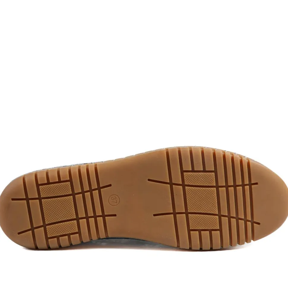 Leather Laser Cut Pumps - Denim