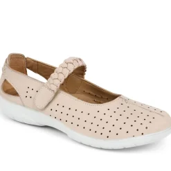 Leather Mary-Janes - Beige