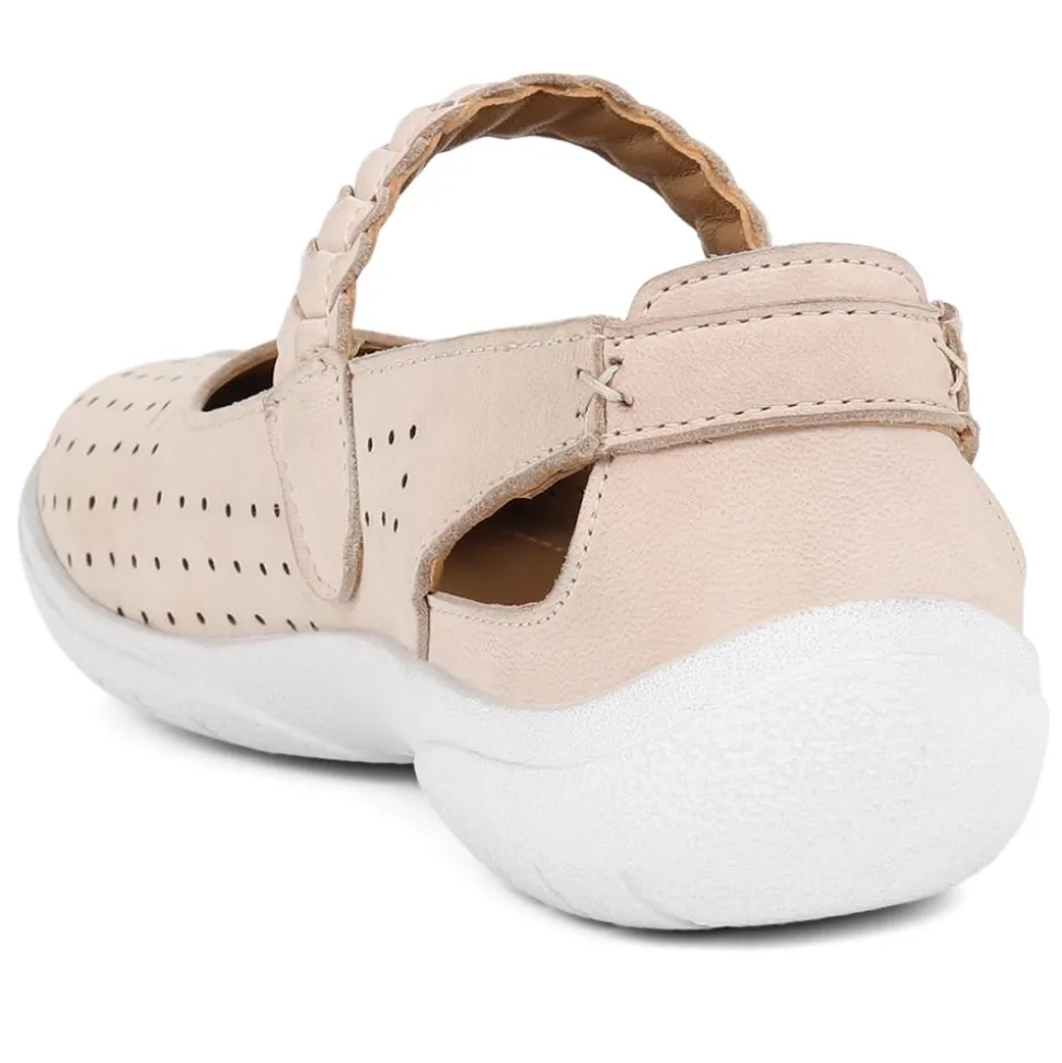 Leather Mary-Janes - Beige
