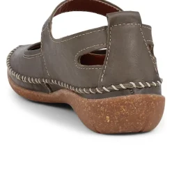 Leather Mary Janes - Khaki