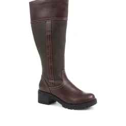 Leather Mid-calf Boots - Brown