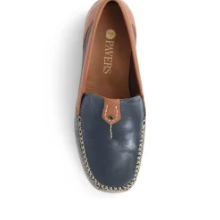 Leather Moccasins - Navy Tan
