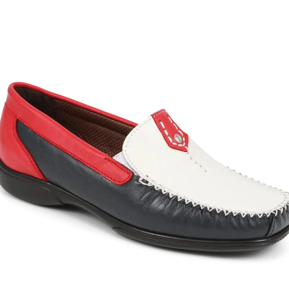 Leather Moccasins - White Multi