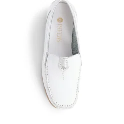 Leather Moccasins - White-Silver