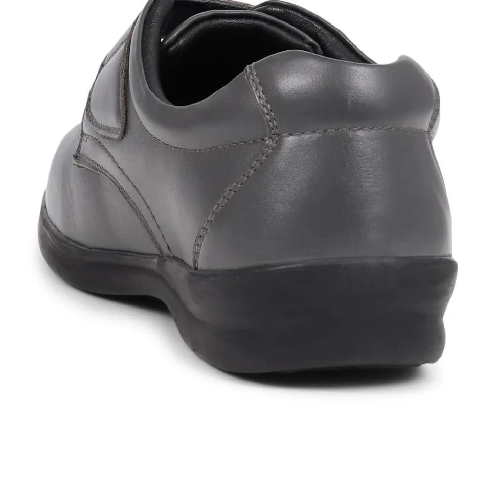 Leather Monk Strap Shoes - Grey