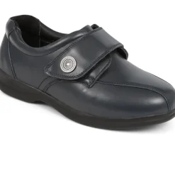 Leather Monk Strap Shoes - Navy