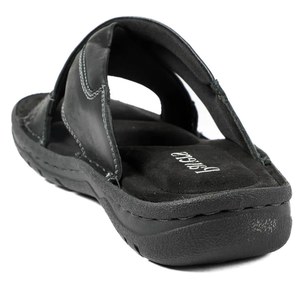 Leather Mule Sandals - Black