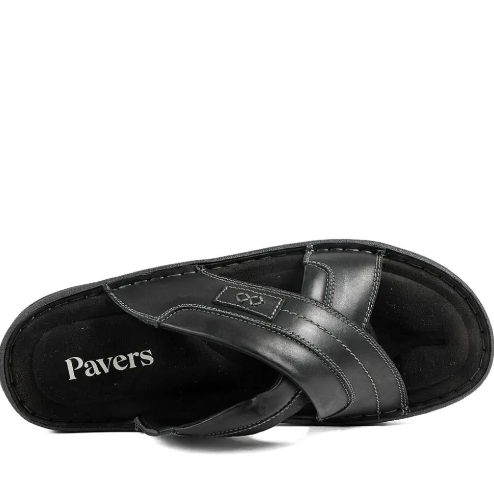 Leather Mule Sandals - Black