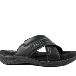 Leather Mule Sandals - Black