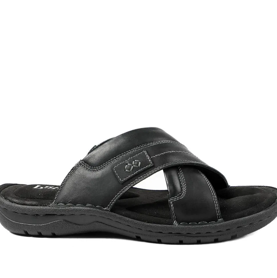 Leather Mule Sandals - Black