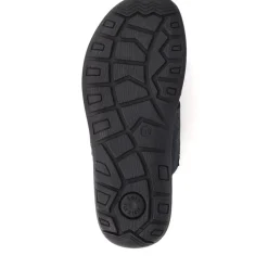 Leather Mule Sandals - Navy
