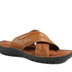 Leather Mule Sandals - Tan