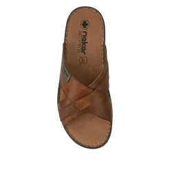 Leather Mule Sandals - Tan