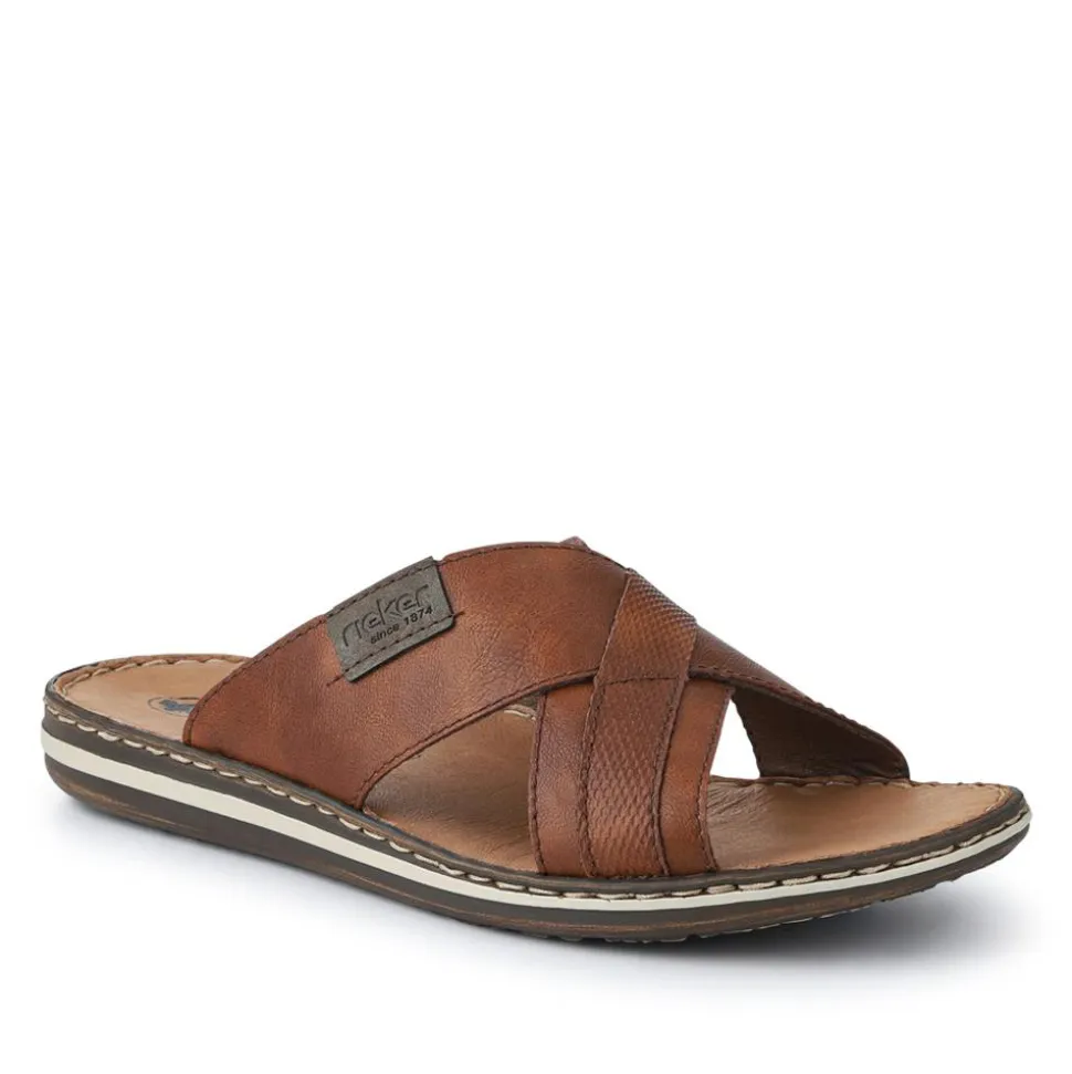 Leather Mule Sandals - Tan