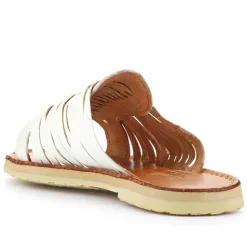 Leather Mule Sandals - White Leather