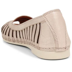 Leather Open-Toe Ballet Flats - Soft Gold