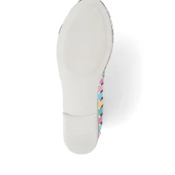 Leather Open-Toe Pumps - White Multi