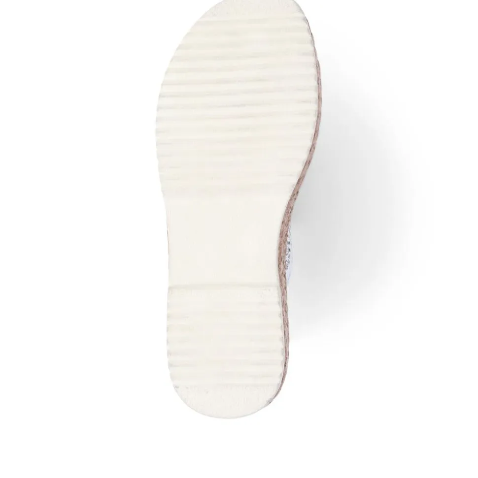 Leather Platform Mule Sandals - White