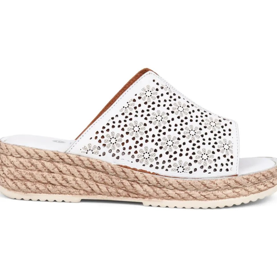Leather Platform Mule Sandals - White
