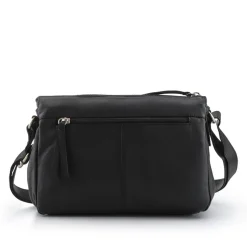 Leather Quilted Crossbody Bag - Black