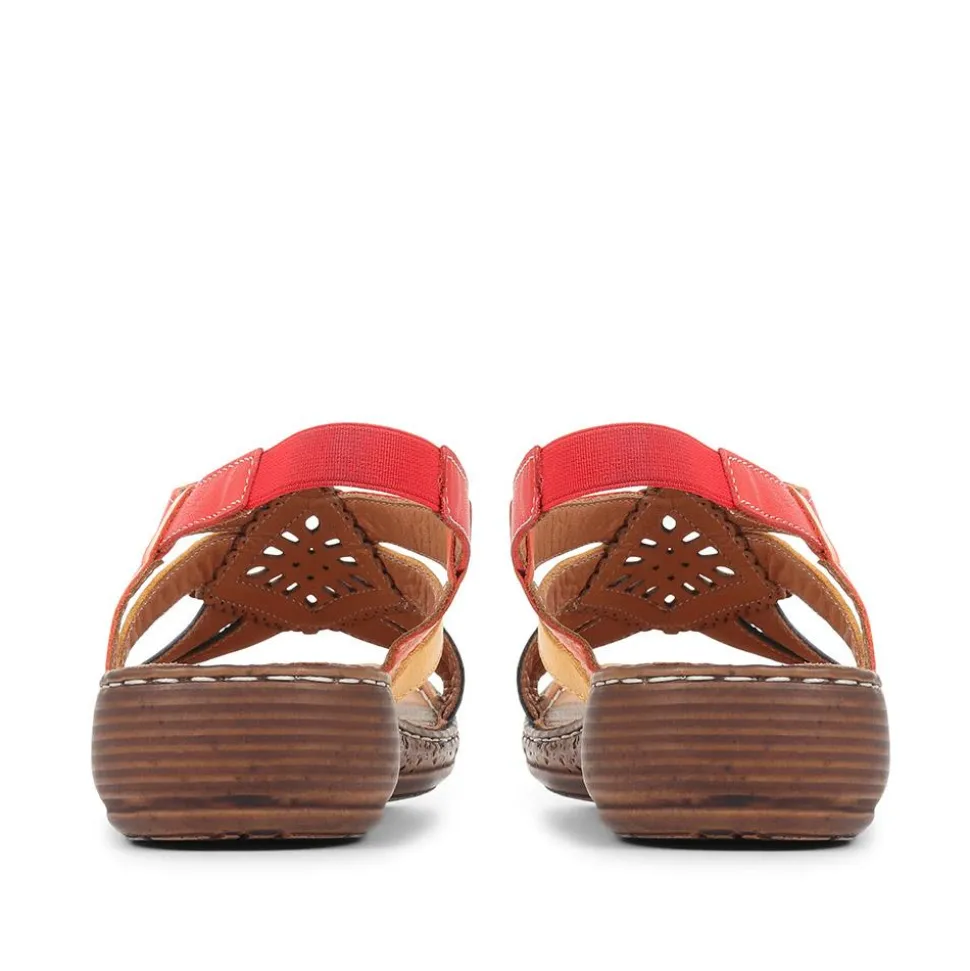 Leather Slingback Sandals - Multi