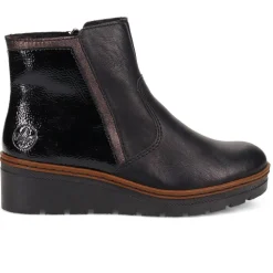 Leather Slip-On Ankle Boots - Black