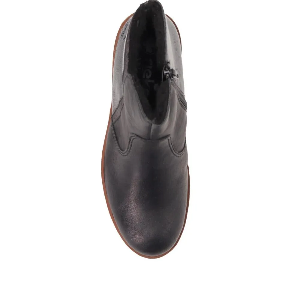 Leather Slip-On Ankle Boots - Black