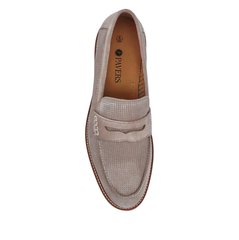 Leather Slip-On Casual Shoes - Beige