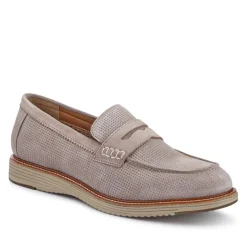 Leather Slip-On Casual Shoes - Beige