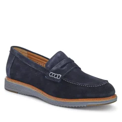 Leather Slip-On Casual Shoes - Navy