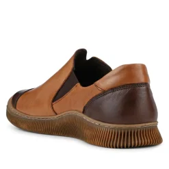 Leather Slip-On Casual Shoes - Tan-Brown