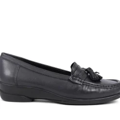 Leather Slip-On Loafers - Navy