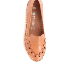 Leather Slip-On Pumps - Tan