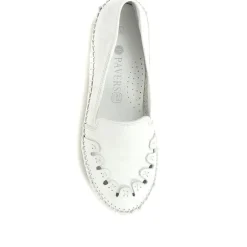 Leather Slip-On Pumps - White