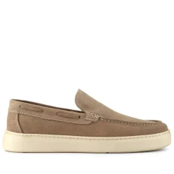 Leather Slip-On Shoes - Beige