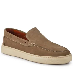 Leather Slip-On Shoes - Beige