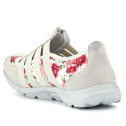 Leather Slip-On Shoes - Beige-Floral
